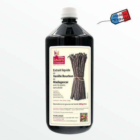 Bourbon Madagascar Vanilla Natural Extract Without Seeds (Alcohol Free) 1L